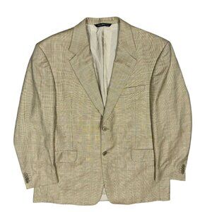 Coppley Ermenegildo Zegna Blazer Glen Check Wool Sport Coat Tan 42R